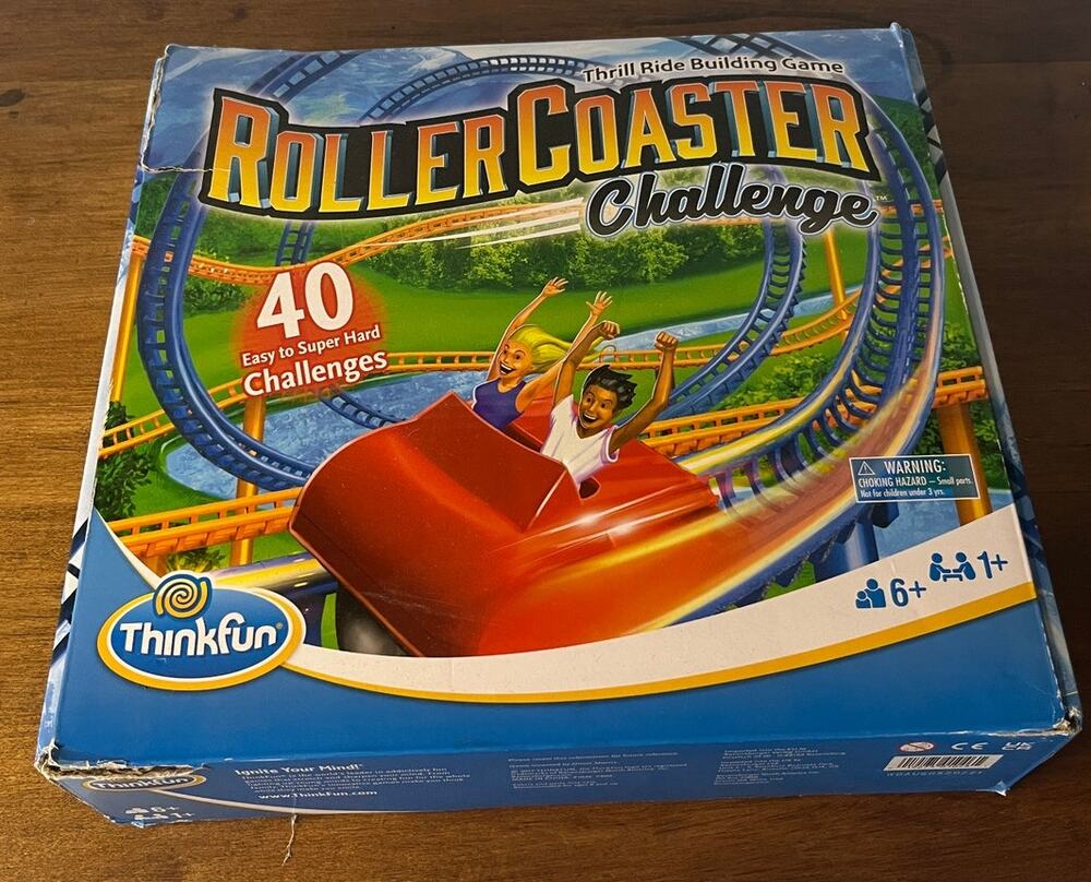 ThinkFun Roller Coaster Challenge STEM Building Game 40 Challenges Complete